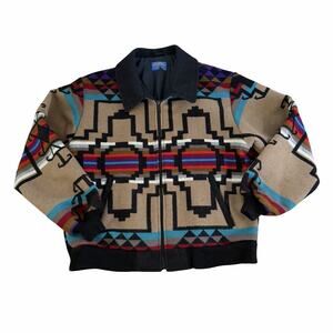 Vintage Pendleton High Grade Western Wear Mens Aztec Wool Jacket Size XL USA